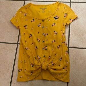 💛 Abercrombie kids floral tie front top